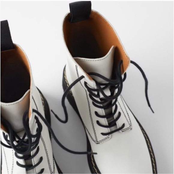 Zara White Lace Up Boots - Picture 5 of 15